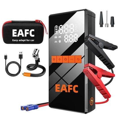 12V Car Jump Starter 4 In 1 Portable Tire Inflator Air Compressor Power Bank With Fast Charging 8