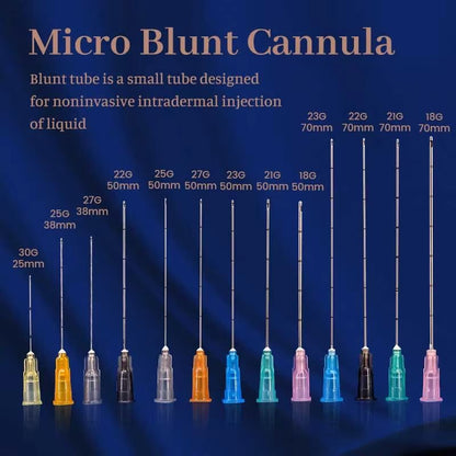 50pcs Disposable Blunt Tip Cannula Needles  Multiple Gauge Options For Professional Filler And Aest 1