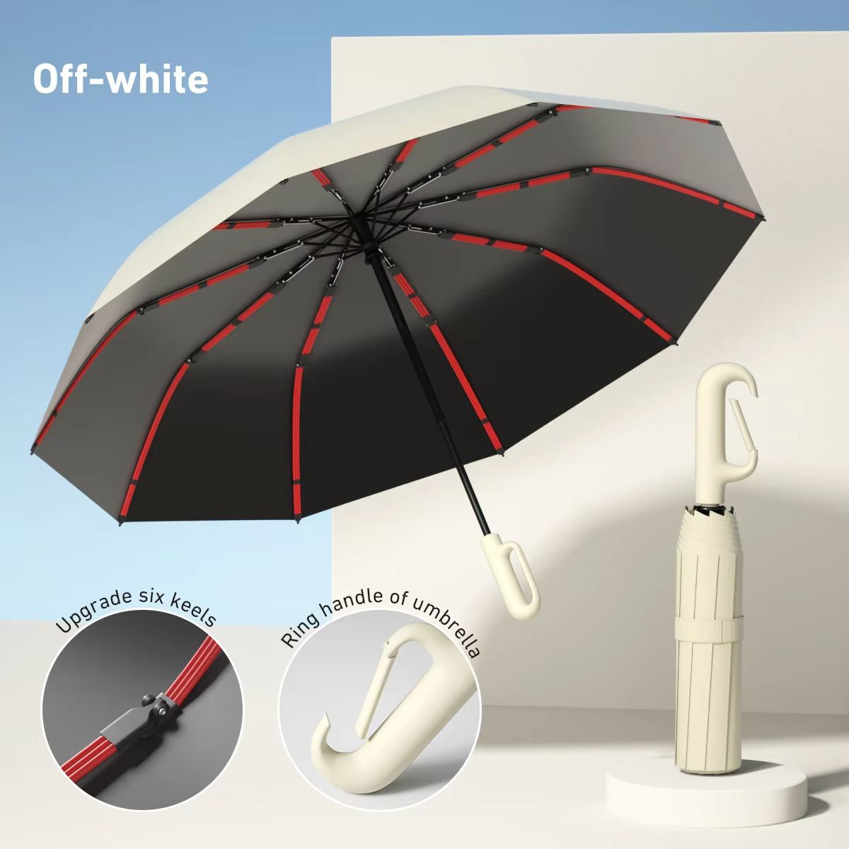 Automatic Folding Umbrella  Windproof DoubleLayer Portable And Sturdy Design For Men And Women 9