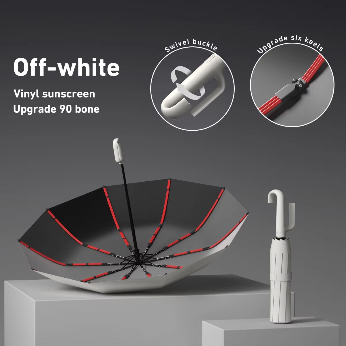 Automatic Folding Umbrella  Windproof DoubleLayer Portable And Sturdy Design For Men And Women 12