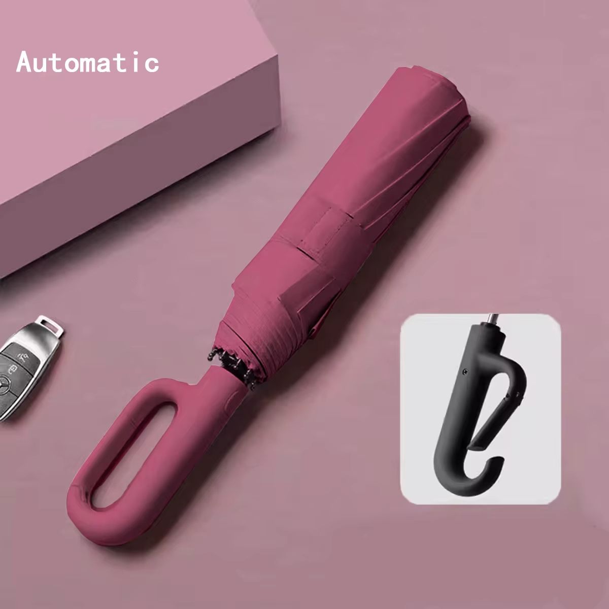 Automatic Folding Umbrella  Windproof DoubleLayer Portable And Sturdy Design For Men And Women 14