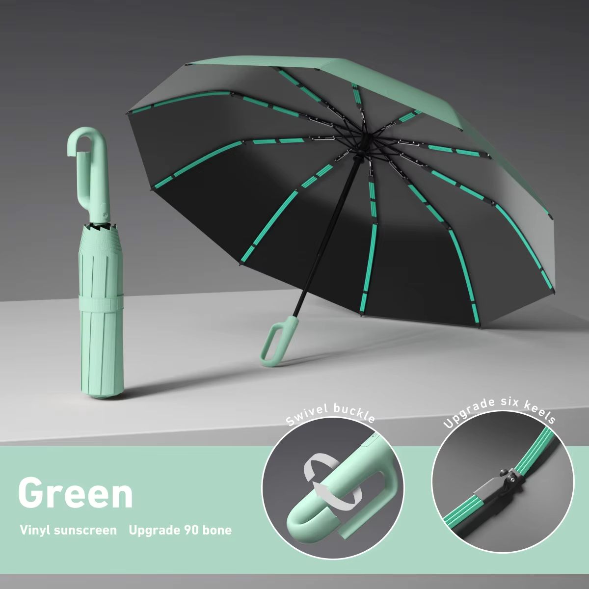 Automatic Folding Umbrella  Windproof DoubleLayer Portable And Sturdy Design For Men And Women 19