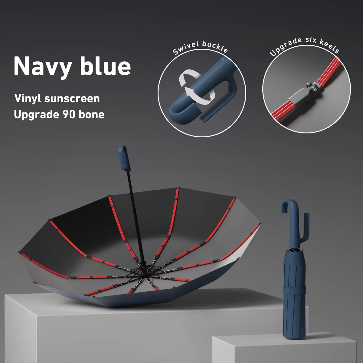 Automatic Folding Umbrella  Windproof DoubleLayer Portable And Sturdy Design For Men And Women 22