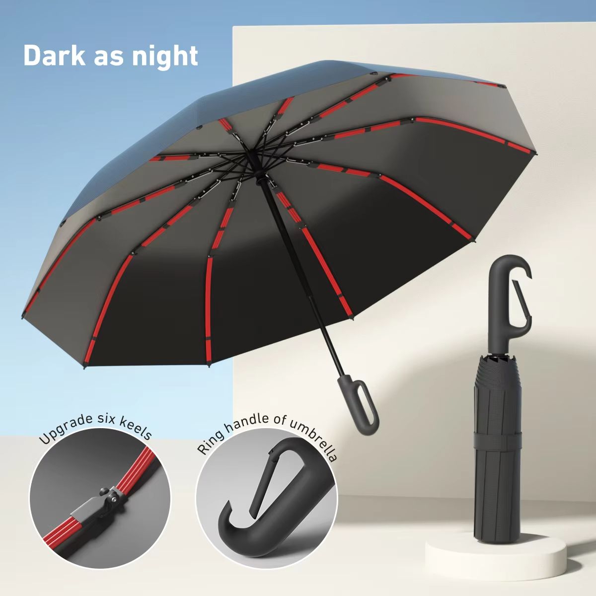 Automatic Folding Umbrella  Windproof DoubleLayer Portable And Sturdy Design For Men And Women 25