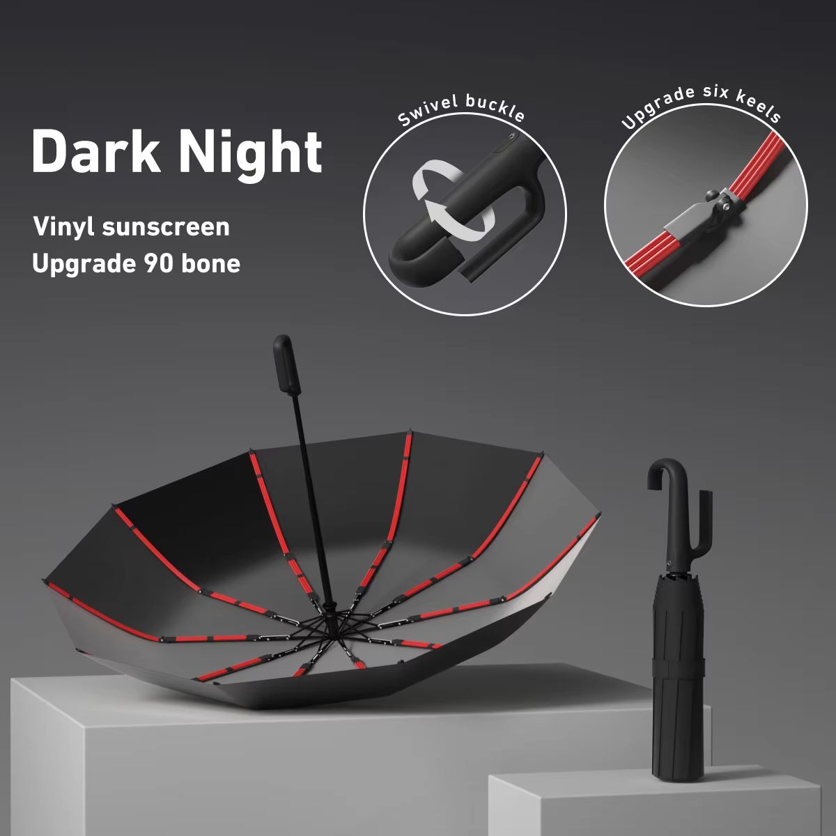 Automatic Folding Umbrella  Windproof DoubleLayer Portable And Sturdy Design For Men And Women 26