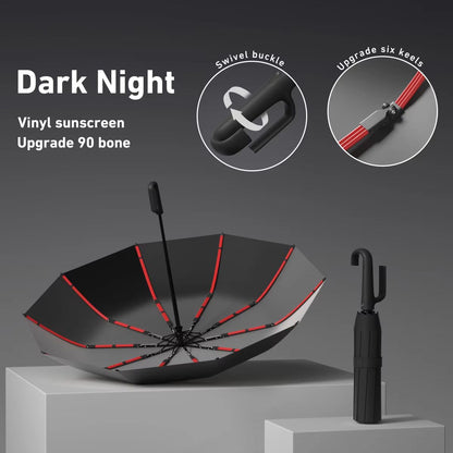 Automatic Folding Umbrella  Windproof DoubleLayer Portable And Sturdy Design For Men And Women 26