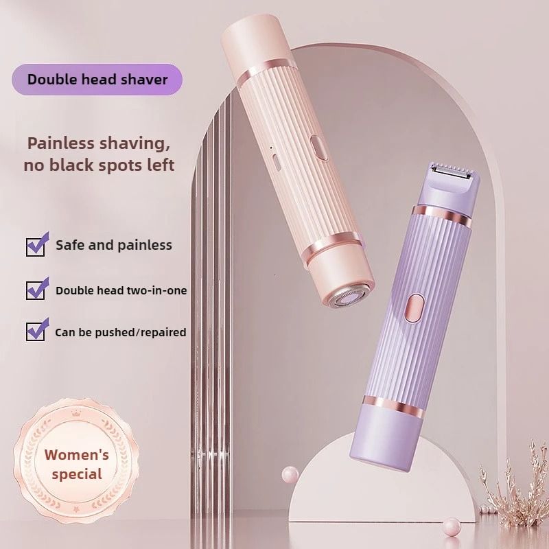 Electric Shaver For Women Waterproof Wet And Dry 2 In 1 Bikini Hair Trimmer And Dual Head Razor 2