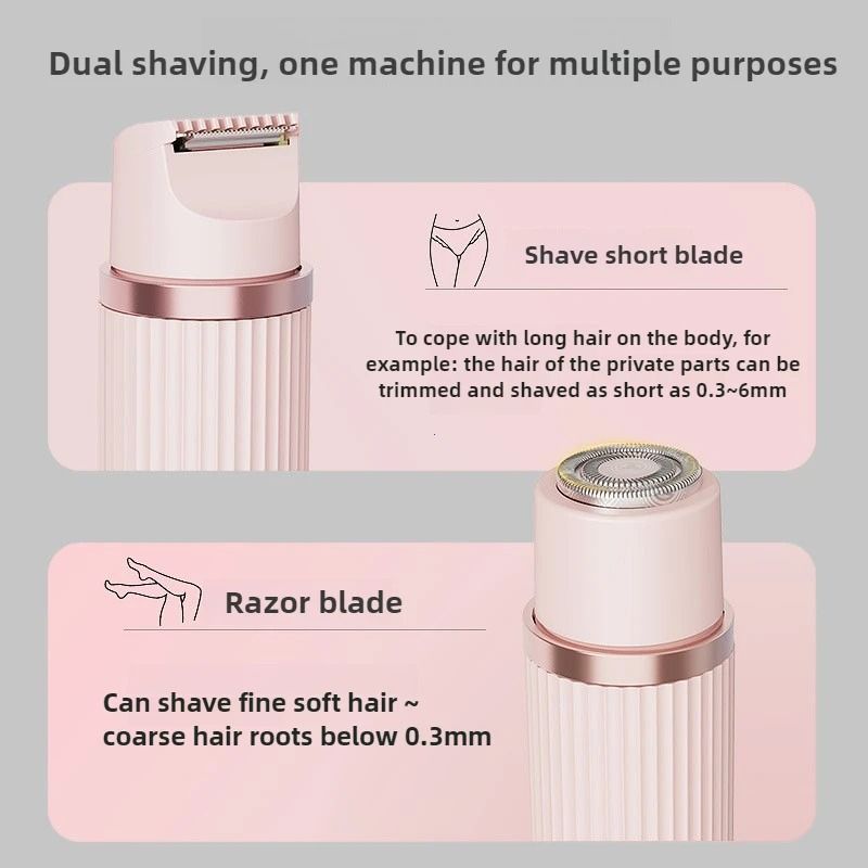Electric Shaver For Women Waterproof Wet And Dry 2 In 1 Bikini Hair Trimmer And Dual Head Razor 4