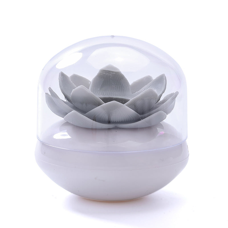 Lotus Shape Qtip Holder Cotton Swab Storage Box With Lid Multipurpose Toothpick Holder Bathroom Org 7