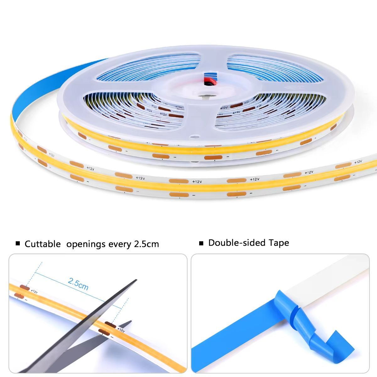 Smart COB LED Strip Light With Touch Sensor  320 LEDsm Dimmable Wood Penetrable Lighting For Kitche 2