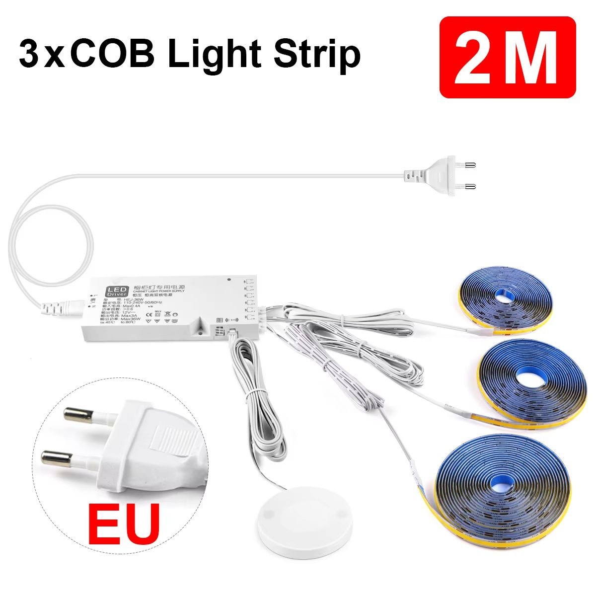 Smart COB LED Strip Light With Touch Sensor  320 LEDsm Dimmable Wood Penetrable Lighting For Kitche 20