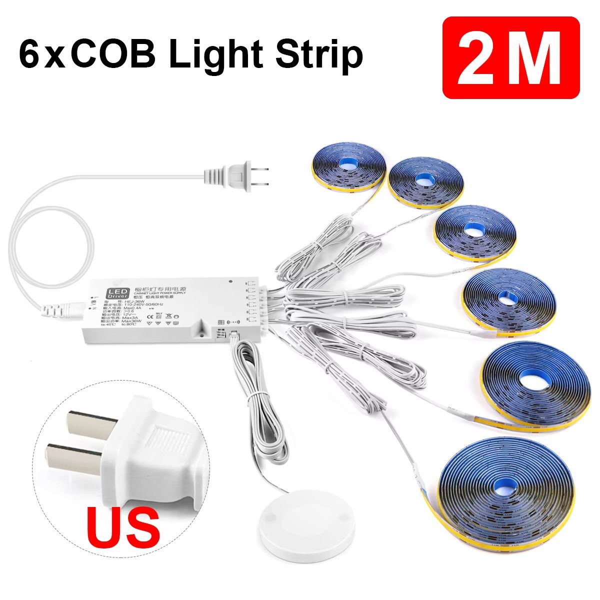 Smart COB LED Strip Light With Touch Sensor  320 LEDsm Dimmable Wood Penetrable Lighting For Kitche 26
