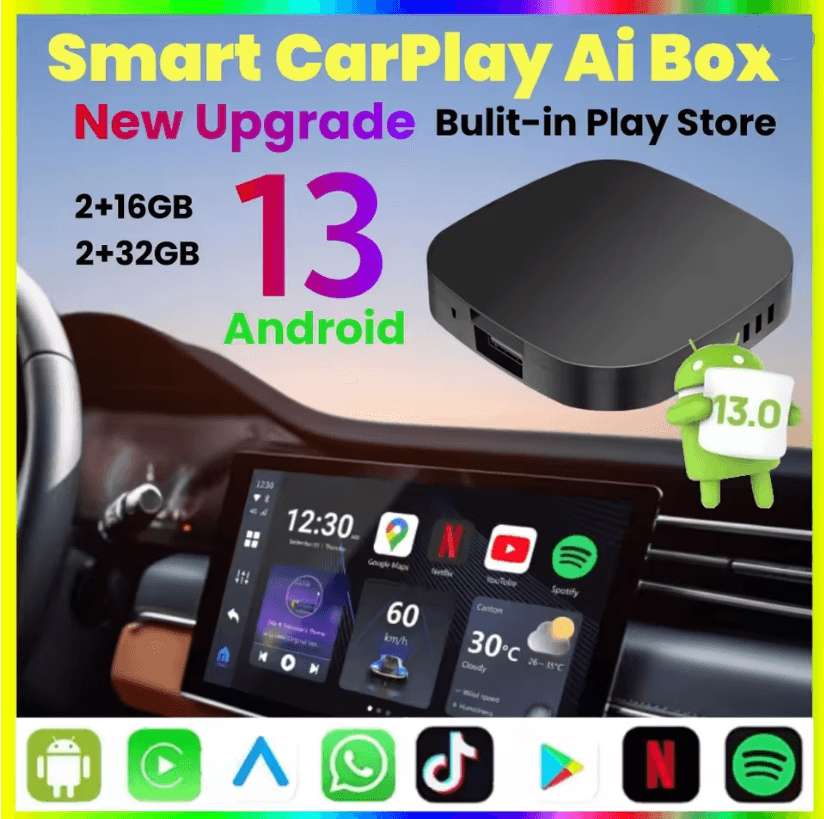 DriveSmart Wireless CarPlay AI Box with Android 13
