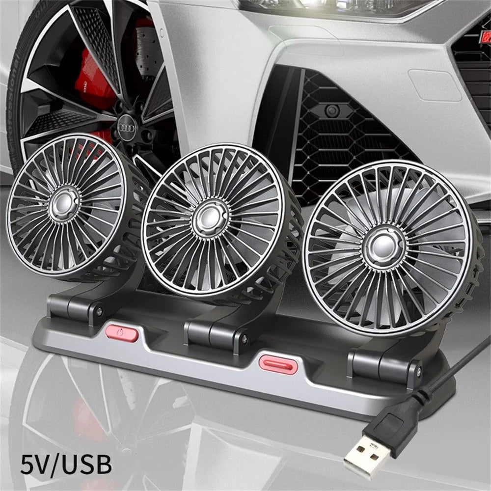 Adjustable Head Car Fan USB Automotive Electric Fan Silent Dual Speed Air Fan For Office Home  Vehi 6