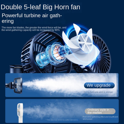 Dual Head Car Fan Speed Car Seat Back Cooling Fan USB Rechargeable Rotatable Neck Cooler for Summer Driving Comfort