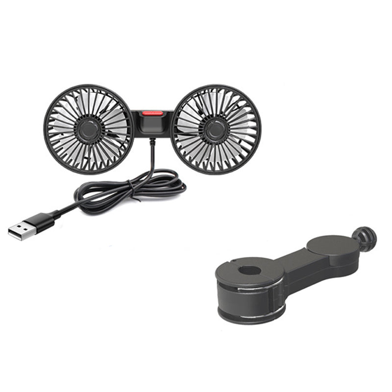 Dual Head Car Fan Speed Car Seat Back Cooling Fan USB Rechargeable Rotatable Neck Cooler for Summer Driving Comfort