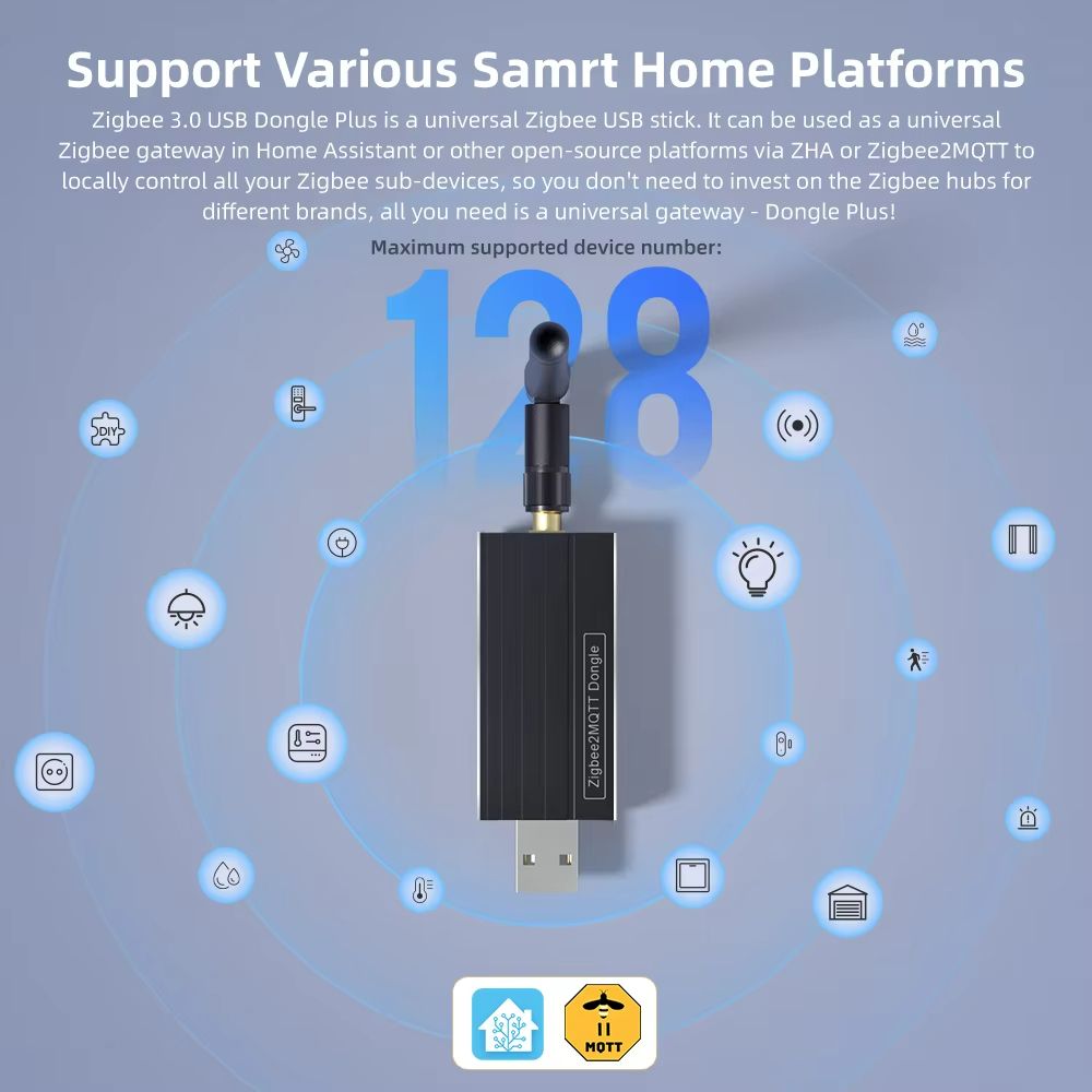 AVATTO Zigbee 30 USB Dongle Plus  Universal Wireless Gateway Hub For Home Assistant Zigbee2MQTT  Sm 2