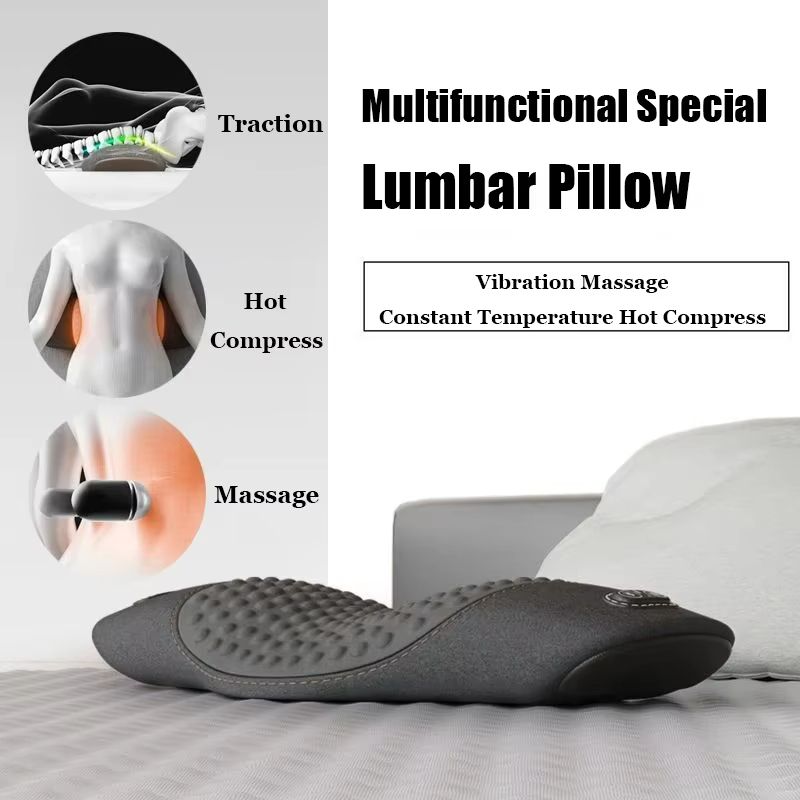 Heated Waist Support Pillow  Electric Massage Sleep Pad For Lower Back Pain Relief  Nighttime Comfo 13