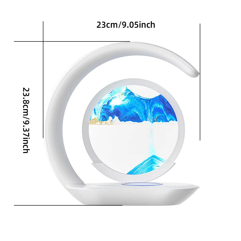 Quicksand Table Lamp With Wireless Charging  3D Sand Art Night Light  Desk Lamp For Home Or Office  3