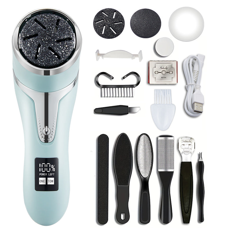 Professional 2Speed Electric Foot Grinder With Chip Vacuum Cleaner  LED Foot File 10Piece Pedicure  9