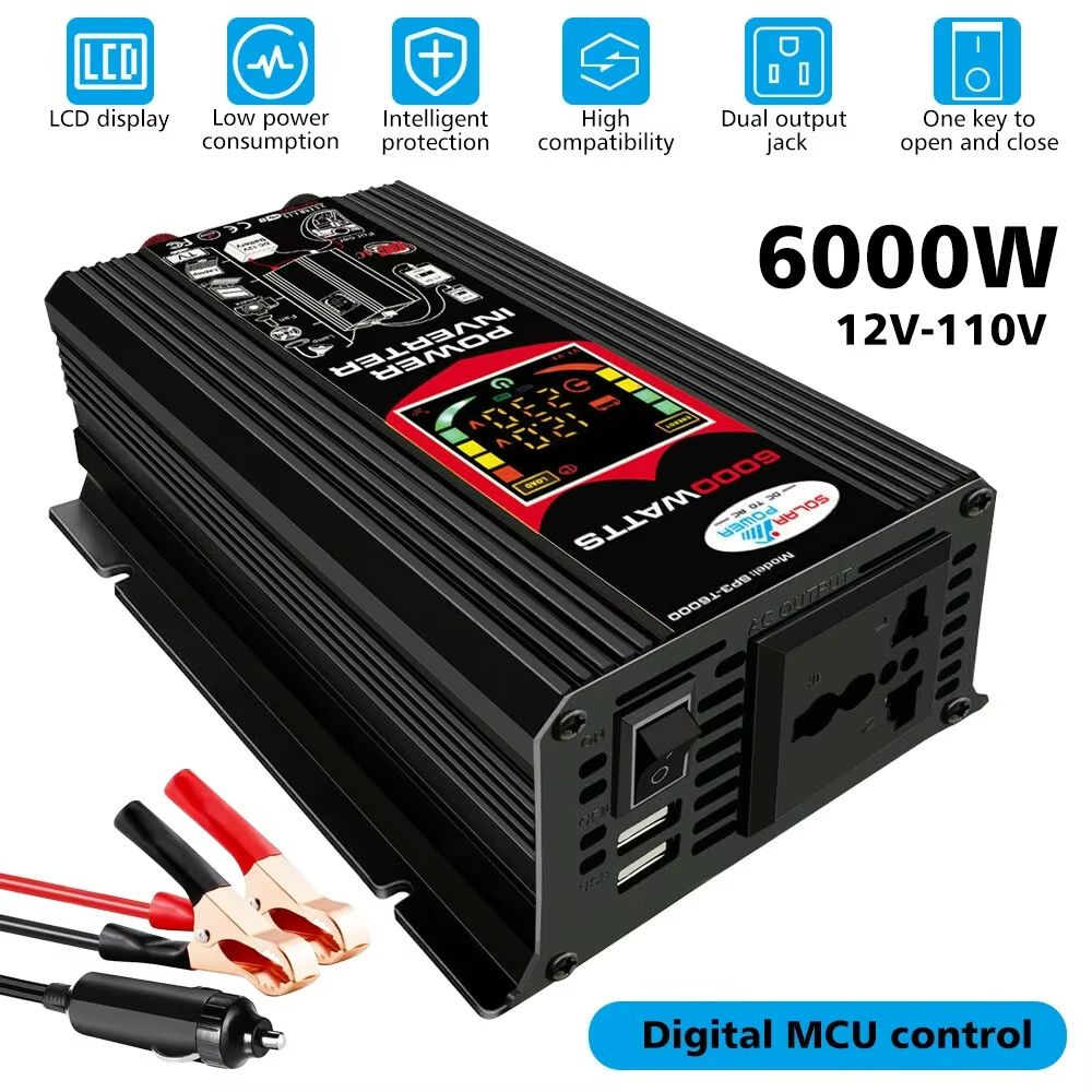 6000W Solar Inverter And Panel Kit  12V Battery Charger With 100A Controller For Home RV And OffGri 7