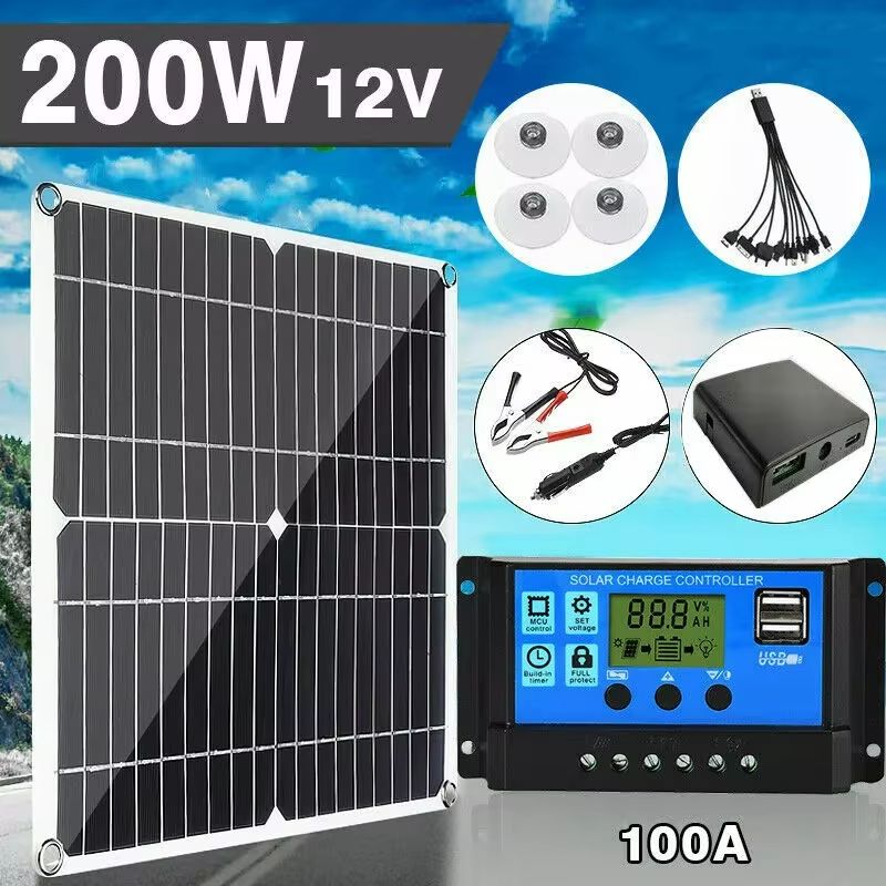 6000W Solar Inverter And Panel Kit  12V Battery Charger With 100A Controller For Home RV And OffGri 1