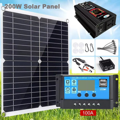 6000W Solar Inverter And Panel Kit  12V Battery Charger With 100A Controller For Home RV And OffGri 2