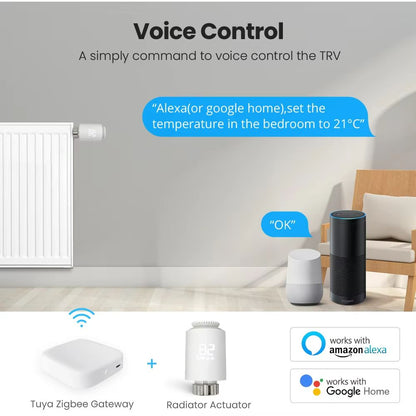 Tuya Smart ZigBee 30 Thermostatic Radiator Valve  TRV Temperature Controller With Alexa  Google Hom 5