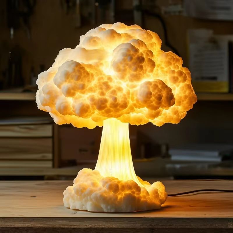 Atomic Mushroom Cloud Table Lamp  Resin Desk Light With USB Power For Home  Office Decor 1