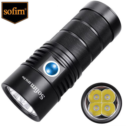 Sofirn SP36 Pro Powerful LED Flashlight – 8000 Lumens USB-C Rechargeable Torch with 4xSST40 LEDs