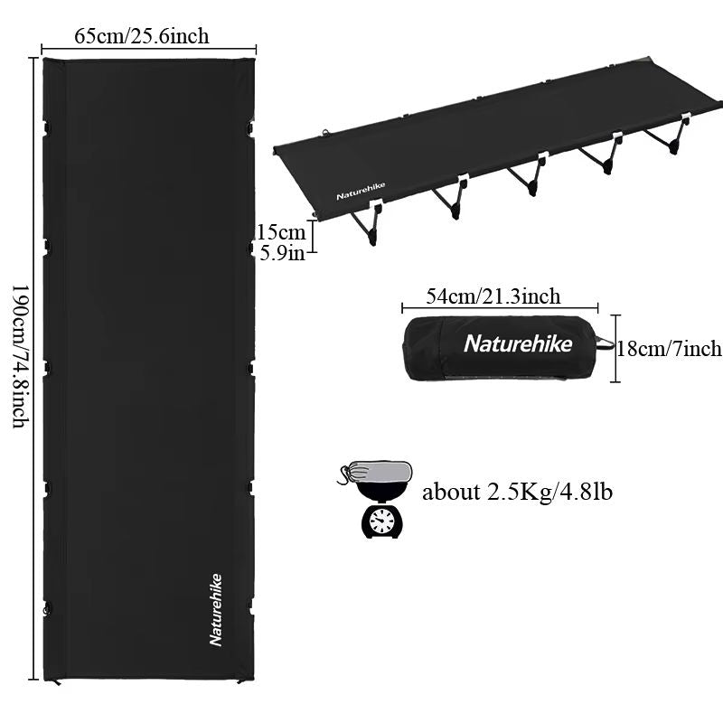 Naturehike Folding Camping Cot  Lightweight Portable Bed For Outdoor Travel Hiking  Backpacking 4