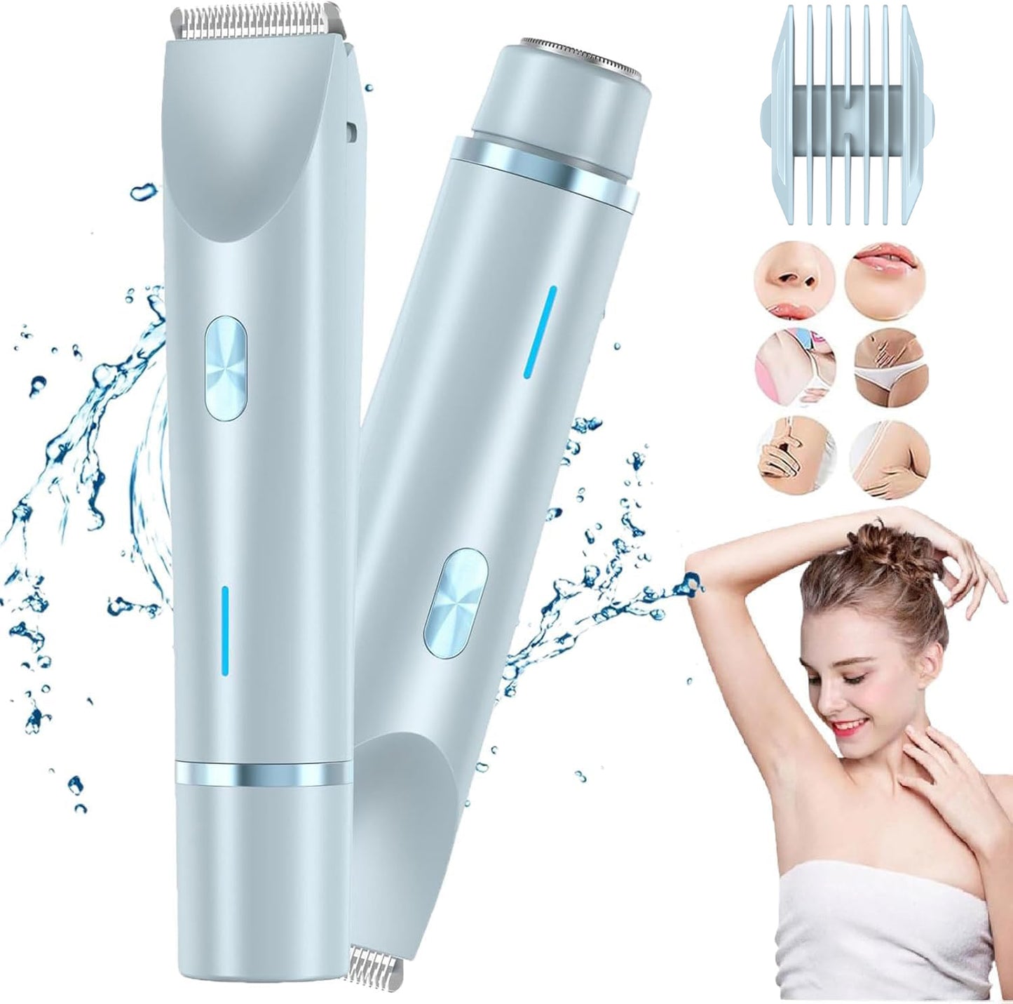 The Ideal 2-in-1 Dual Head Women's Electric Shaver, Precision Electric Hair Clipper