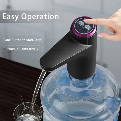Portable 5-Gallon Water Dispenser with USB Charging, Automatic Electric Pump for Home, Office, Outdoor Use