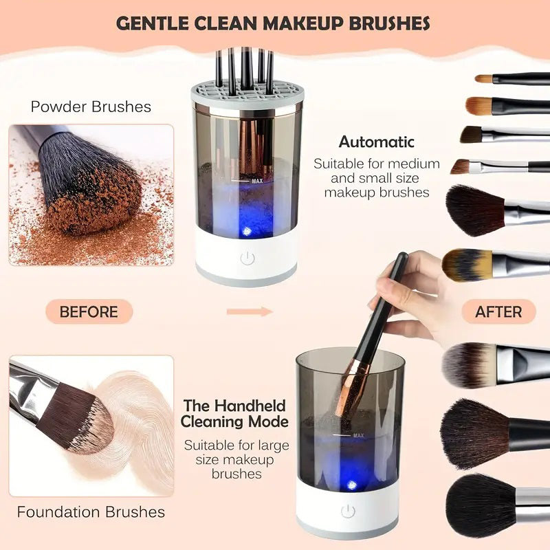 USB Plug Portable Electric Makeup Brush Cleaner, Quick Rubber Machine for Fast, Deep Cleaning