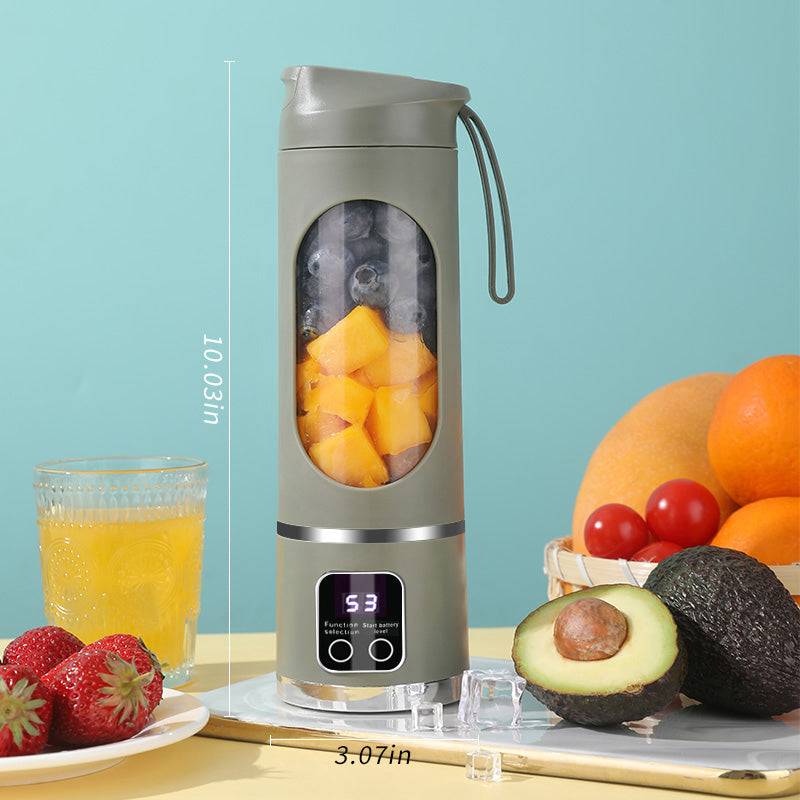 LED Display Mixer, 450ml USB Rechargeable Portable Milkshake & Smoothie Maker with 12-Piece Juicer Set