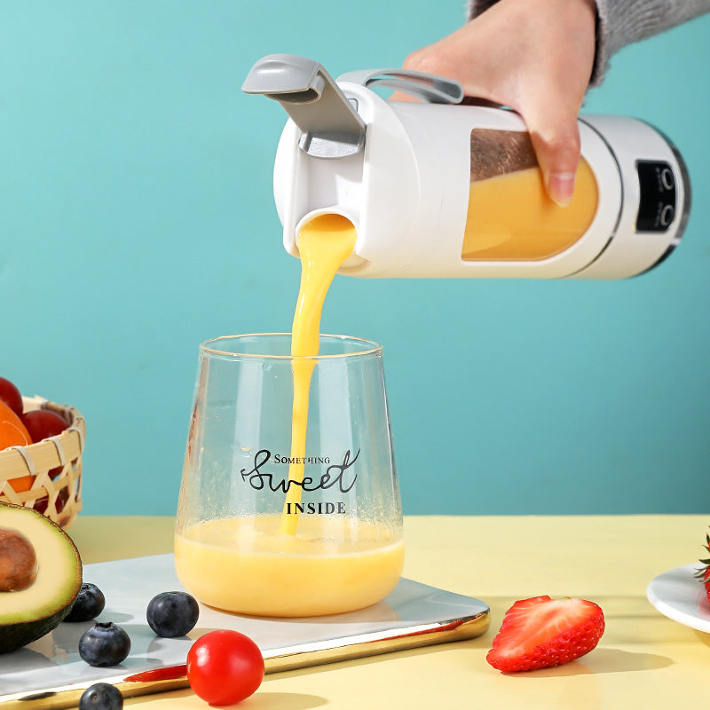 LED Display Mixer, 450ml USB Rechargeable Portable Milkshake & Smoothie Maker with 12-Piece Juicer Set