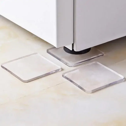 4pcs Anti Vibration Non-Slip Mat Silicone Pad, Multifunctional Transparent Pads for Washing Machine, Home, Bathroom Use
