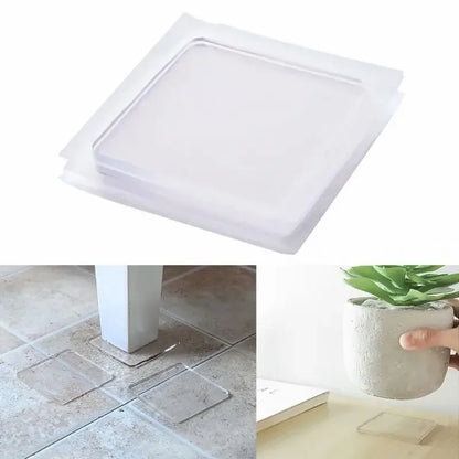 4pcs Anti Vibration Non-Slip Mat Silicone Pad, Multifunctional Transparent Pads for Washing Machine, Home, Bathroom Use