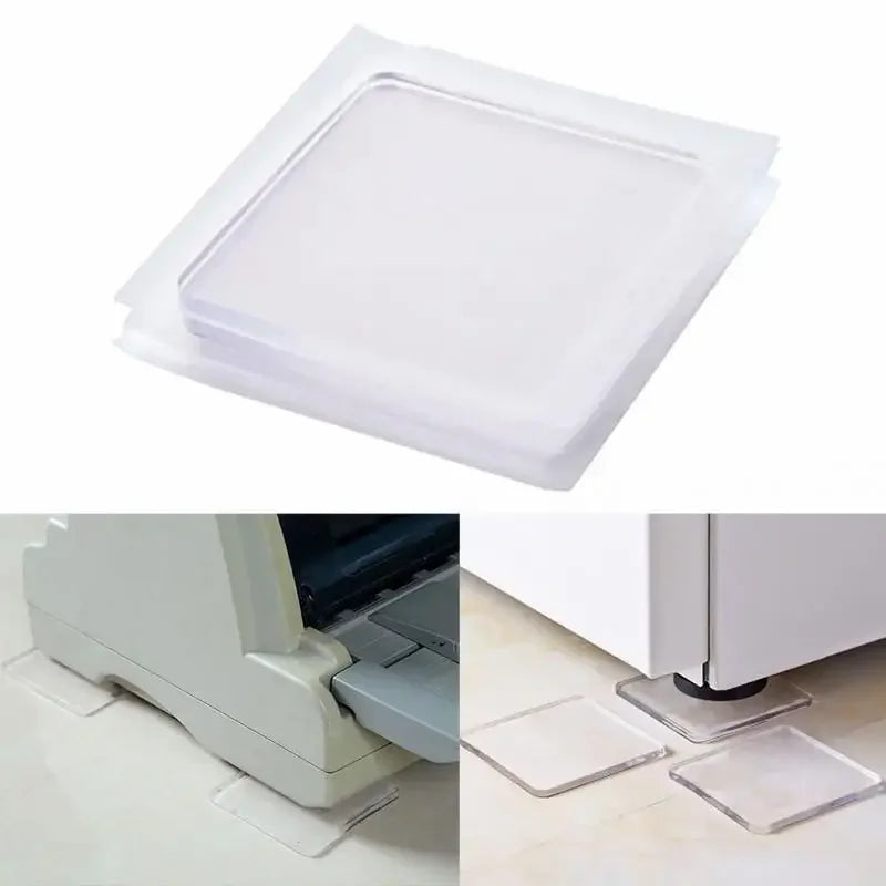 4pcs Anti Vibration Non-Slip Mat Silicone Pad, Multifunctional Transparent Pads for Washing Machine, Home, Bathroom Use