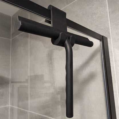 3-in-1 Shower Squeegee, Glass Cleaner Scraper, Wall Hanging Mirror Wiper with Handle for Window, Floor, and Household