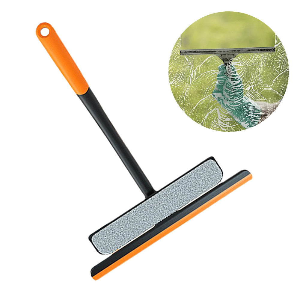 3-in-1 Shower Squeegee, Glass Cleaner Scraper, Wall Hanging Mirror Wiper with Handle for Window, Floor, and Household
