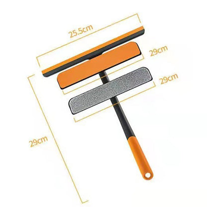 3-in-1 Shower Squeegee, Glass Cleaner Scraper, Wall Hanging Mirror Wiper with Handle for Window, Floor, and Household