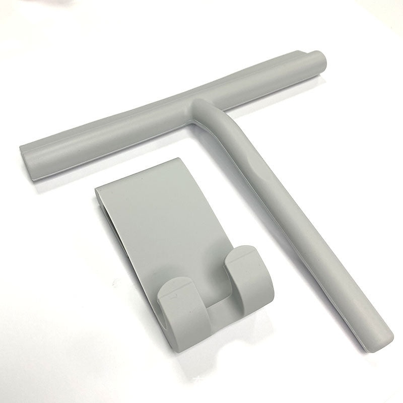 3-in-1 Shower Squeegee, Glass Cleaner Scraper, Wall Hanging Mirror Wiper with Handle for Window, Floor, and Household
