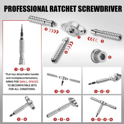 66 in1 Multifunction Ratchet Screwdriver Set, Multi Magnetic Bits, Mini Repair Tool Kit Household, Tool for PC Desk