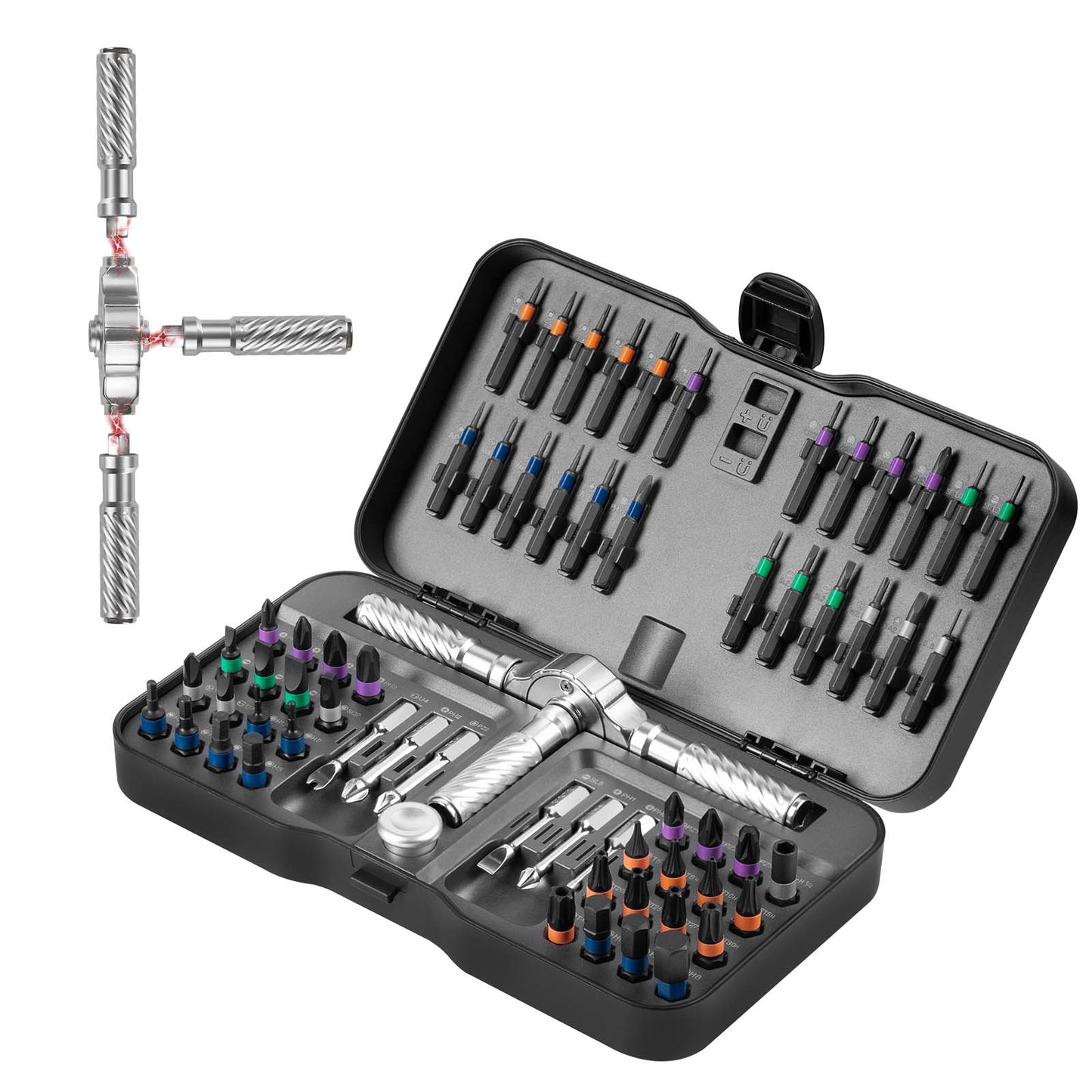 66 in1 Multifunction Ratchet Screwdriver Set, Multi Magnetic Bits, Mini Repair Tool Kit Household, Tool for PC Desk