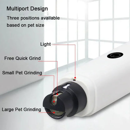 Electric Dog Nail Grinder with LED Light, Rechargeable USB Pet Nail Clipper for Quiet, Safe Trimming of Dog & Cat Paws