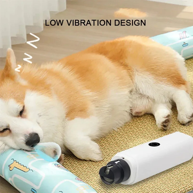 Electric Dog Nail Grinder with LED Light, Rechargeable USB Pet Nail Clipper for Quiet, Safe Trimming of Dog & Cat Paws