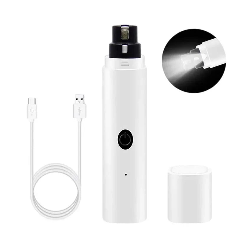 Electric Dog Nail Grinder with LED Light, Rechargeable USB Pet Nail Clipper for Quiet, Safe Trimming of Dog & Cat Paws