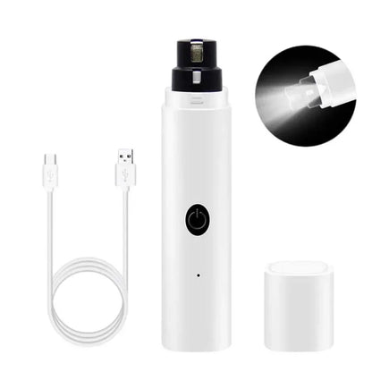 Electric Dog Nail Grinder with LED Light, Rechargeable USB Pet Nail Clipper for Quiet, Safe Trimming of Dog & Cat Paws