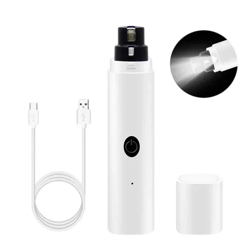 Electric Dog Nail Grinder with LED Light, Rechargeable USB Pet Nail Clipper for Quiet, Safe Trimming of Dog & Cat Paws